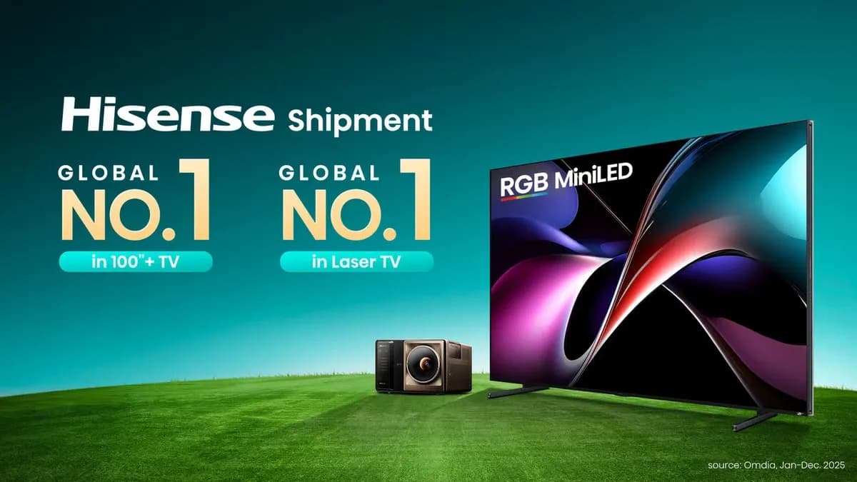 Hisense Memimpin Pengiriman Global TV 2025 No. 1 untuk Kategori 100 Inci ke Atas dan Laser TV