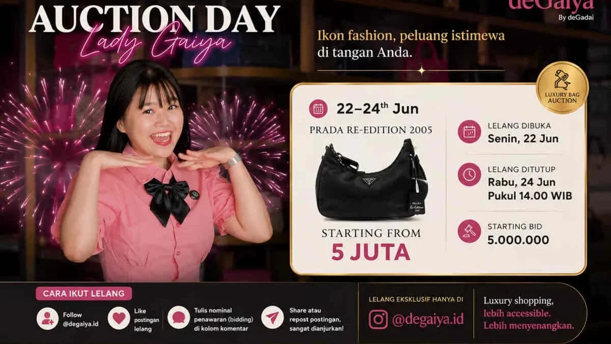 Luxury Bag Auction Kembali Digelar, Prada Re-Edition 2005 Siap Diperebutkan Mulai Rp5 Juta di @degaiya.id