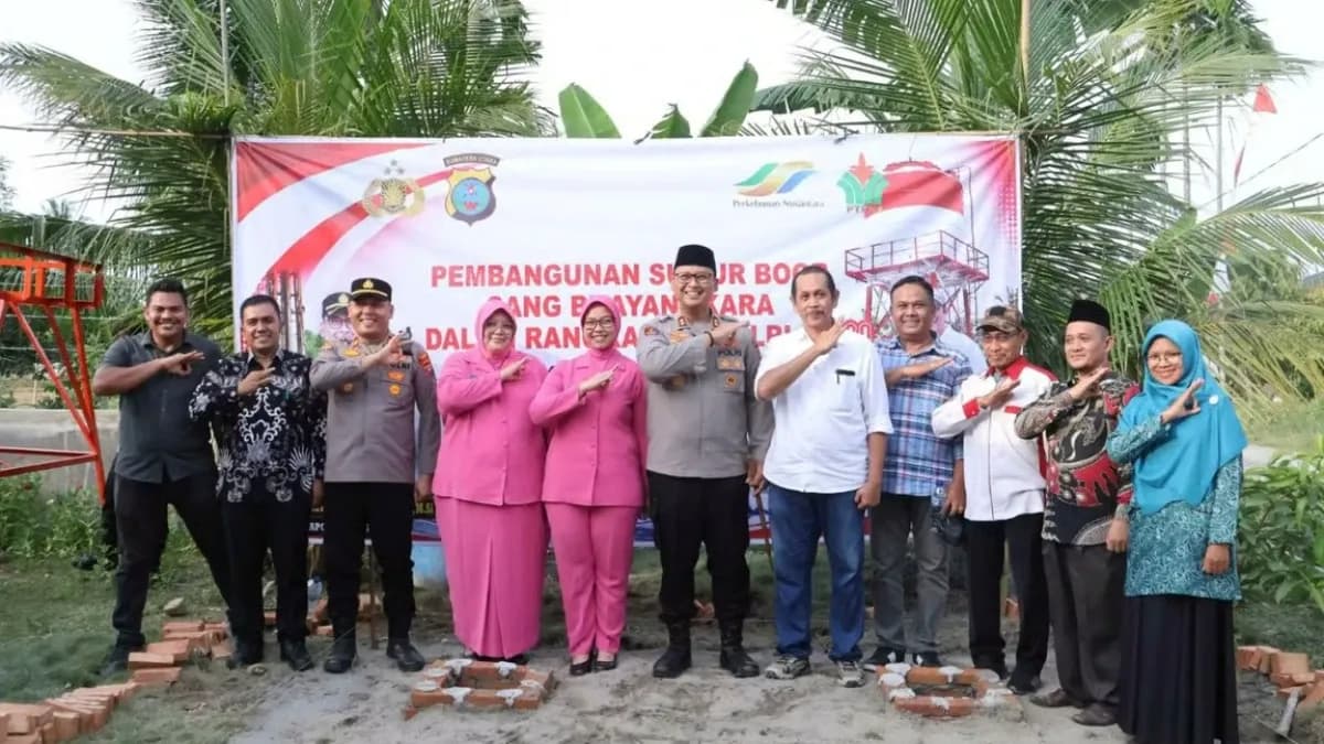 Holding Perkebunan Nusantara Perkuat Akses Air Bersih, PTPN IV PalmCo dan Polres Langkat Bangun Sumur Bor bagi Masyarakat